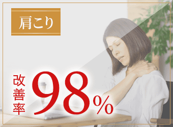肩こりの改善率98%